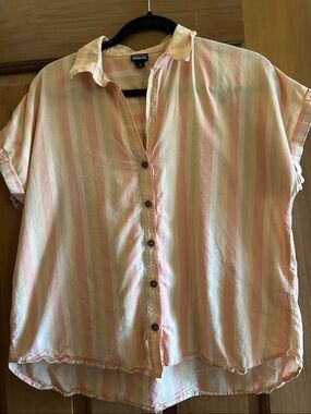 Patagonia Pastel Pink & Cream Striped Button-Up Shirt
